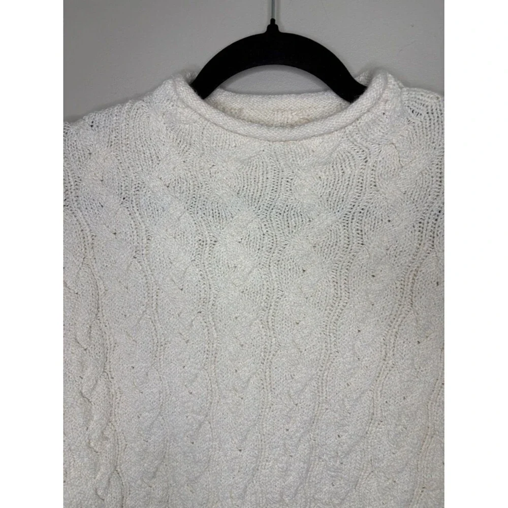 J.Crew Cream Cable Knit Sweater Size Small Cozy Classic Pullover